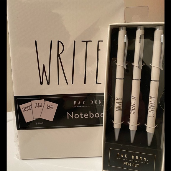 Rae Dunn Other - 3 Rae Dunn Notebooks and  3 Pens